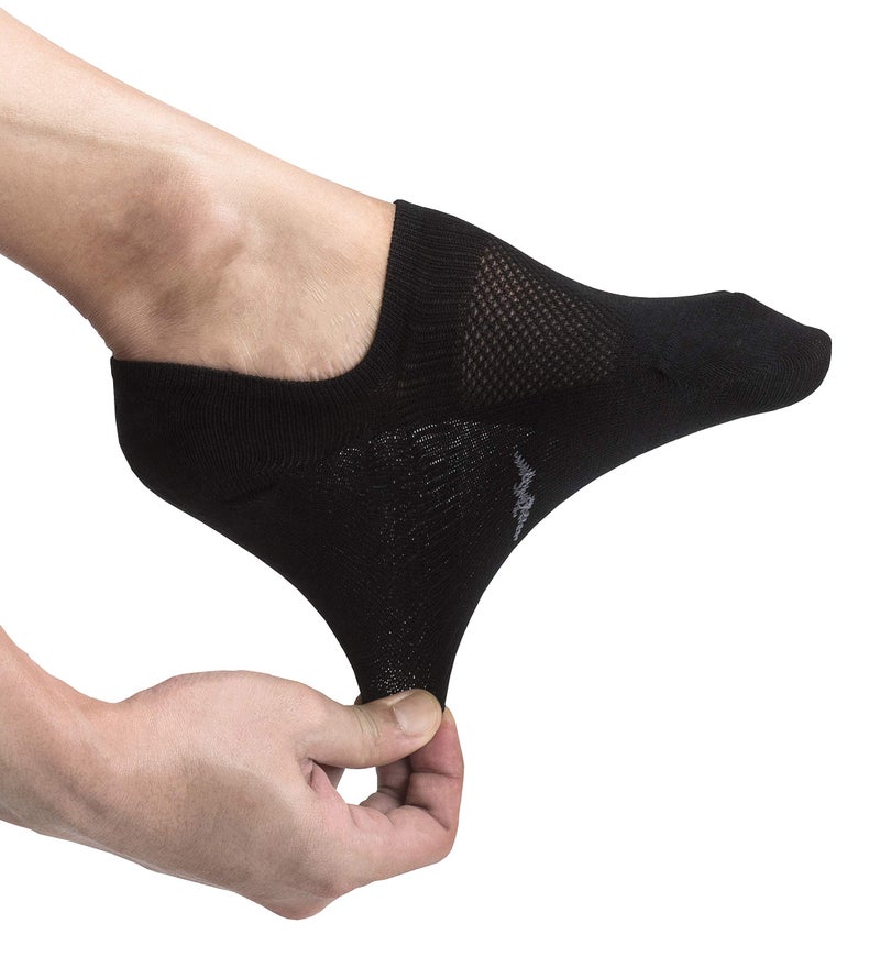 Pro Mountain Thin No Show Socks Men Seamless Wide Toe Box For Health Size L Black 6 Pack Liner Thin Footies Casual Sneakers Loafer Flats US Shoe 9-11 - Image 1